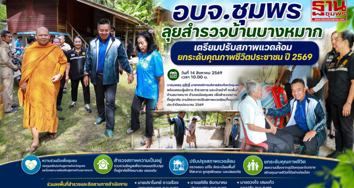 อบจ.ชุมพรสำรวจบ้านยกระดับคุณภาพชีวิตประชาชน 7